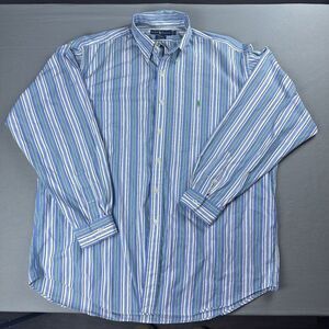 Polo Ralph Lauren Blake Shirt Men's XL Blue Striped Button Down Long Sleeve